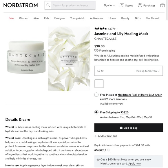Chantecaille- Jasmine and Lily healing mask -$105retail